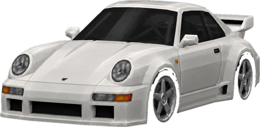 White low-poly sports coupe
